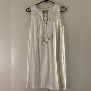 NEW w/tags LOFT off white embroidered shift dress